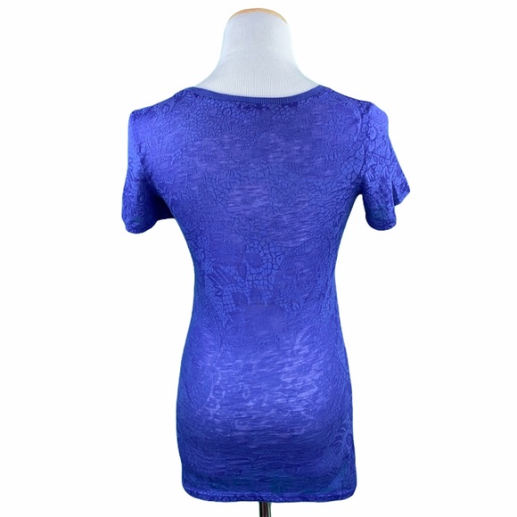 BKE Snake Skin Print Short Sleeve Burnout Tee - Picture 5 of 12